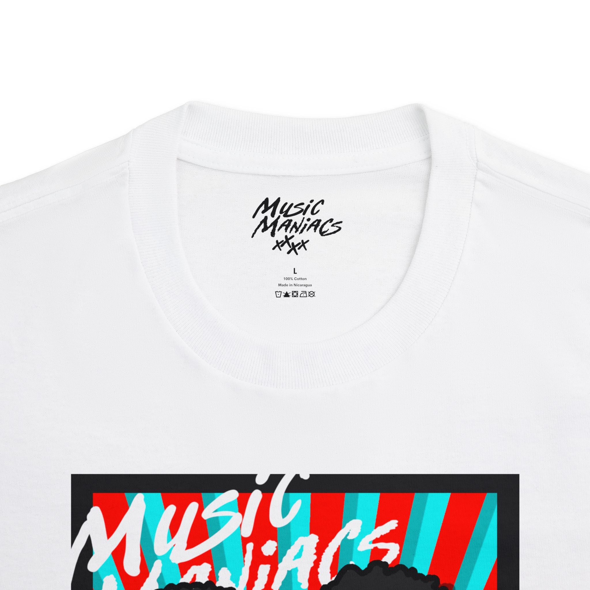 Press PLAY! Prinzazz | Music Maniacs | Graphic White T-shirt | Music Player Design Apparel