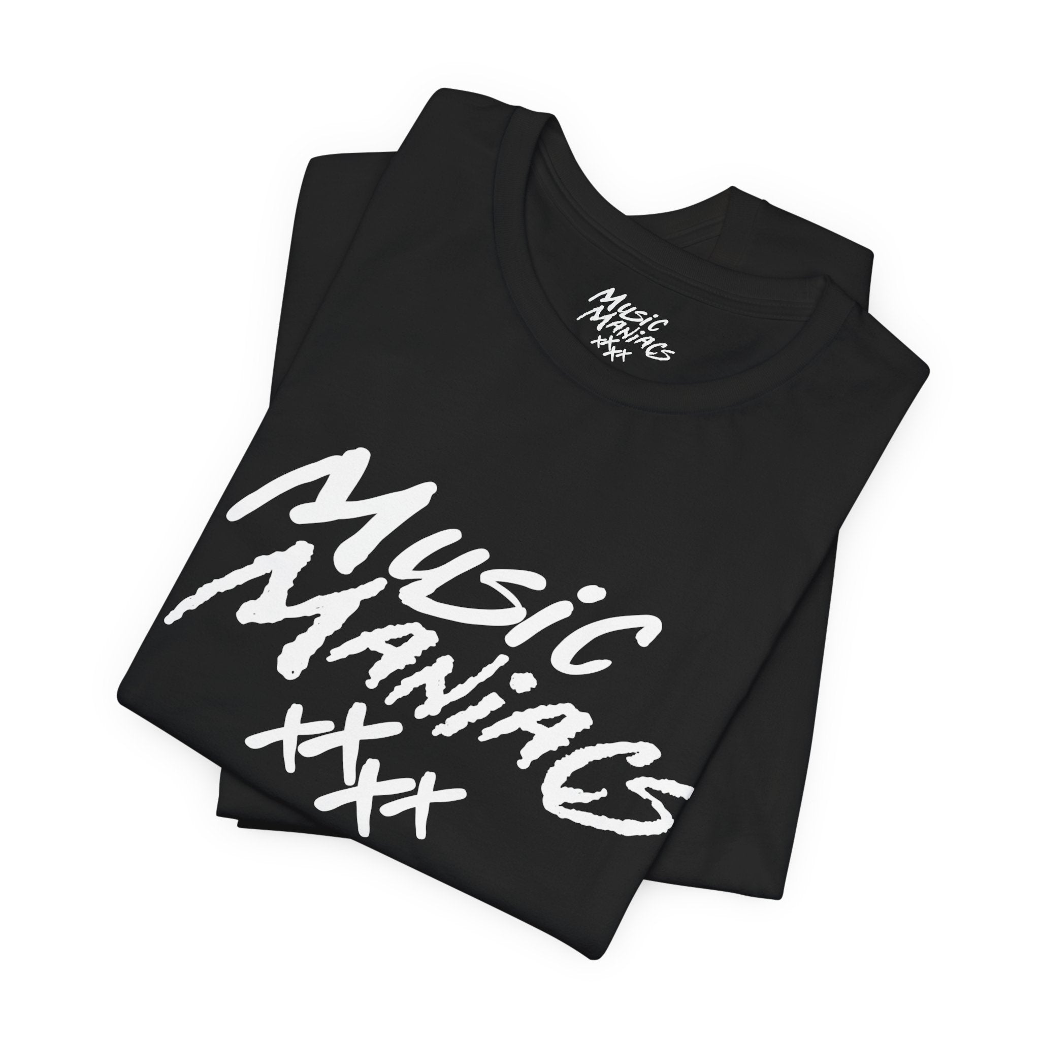Stacked White Logo | Music Maniacs | Tee/T-Shirt | Music Lifestyle Culture Streetwear