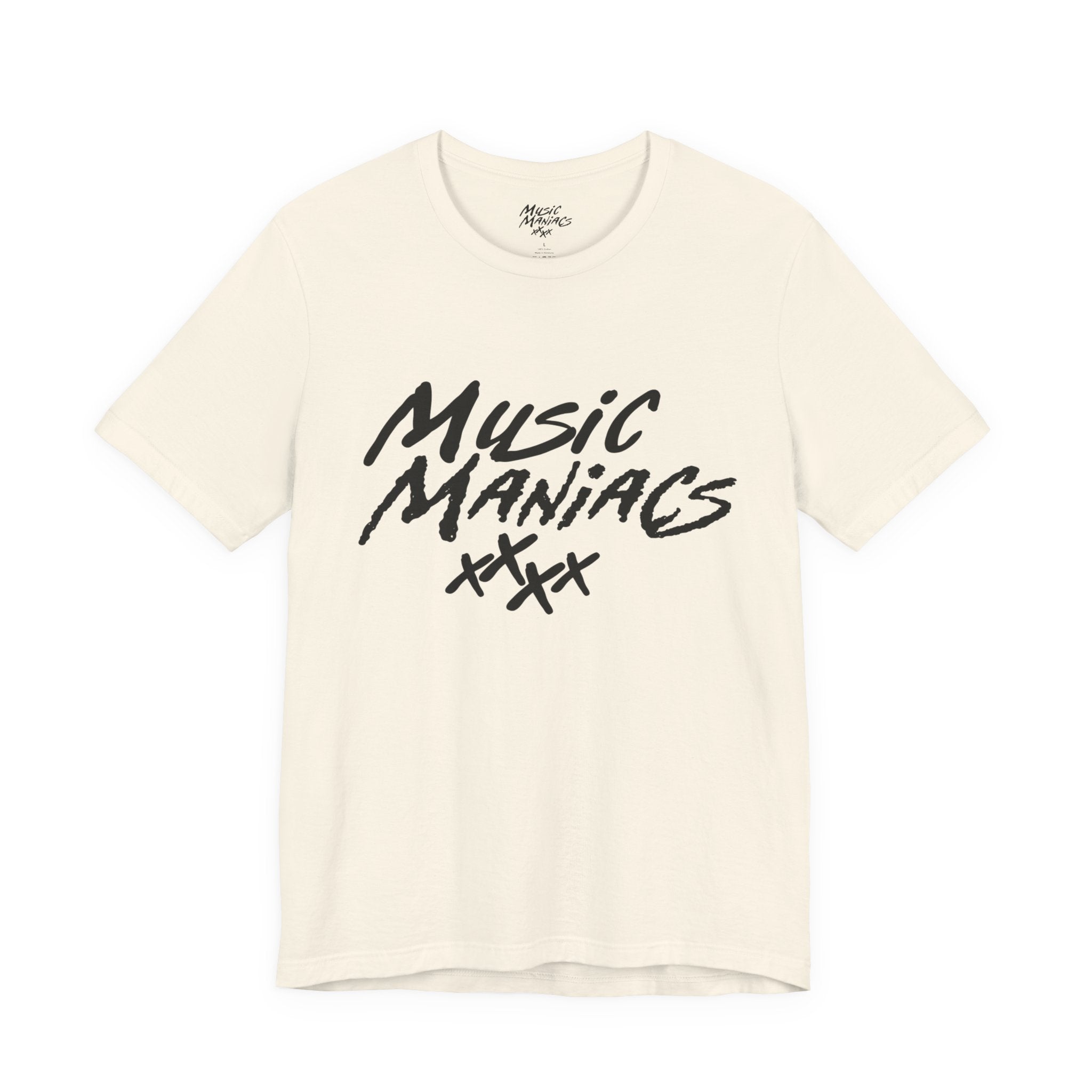 Stacked Black Logo | Music Maniacs | Tee/T-Shirt | Music Lifestyle Culture Streetwear
