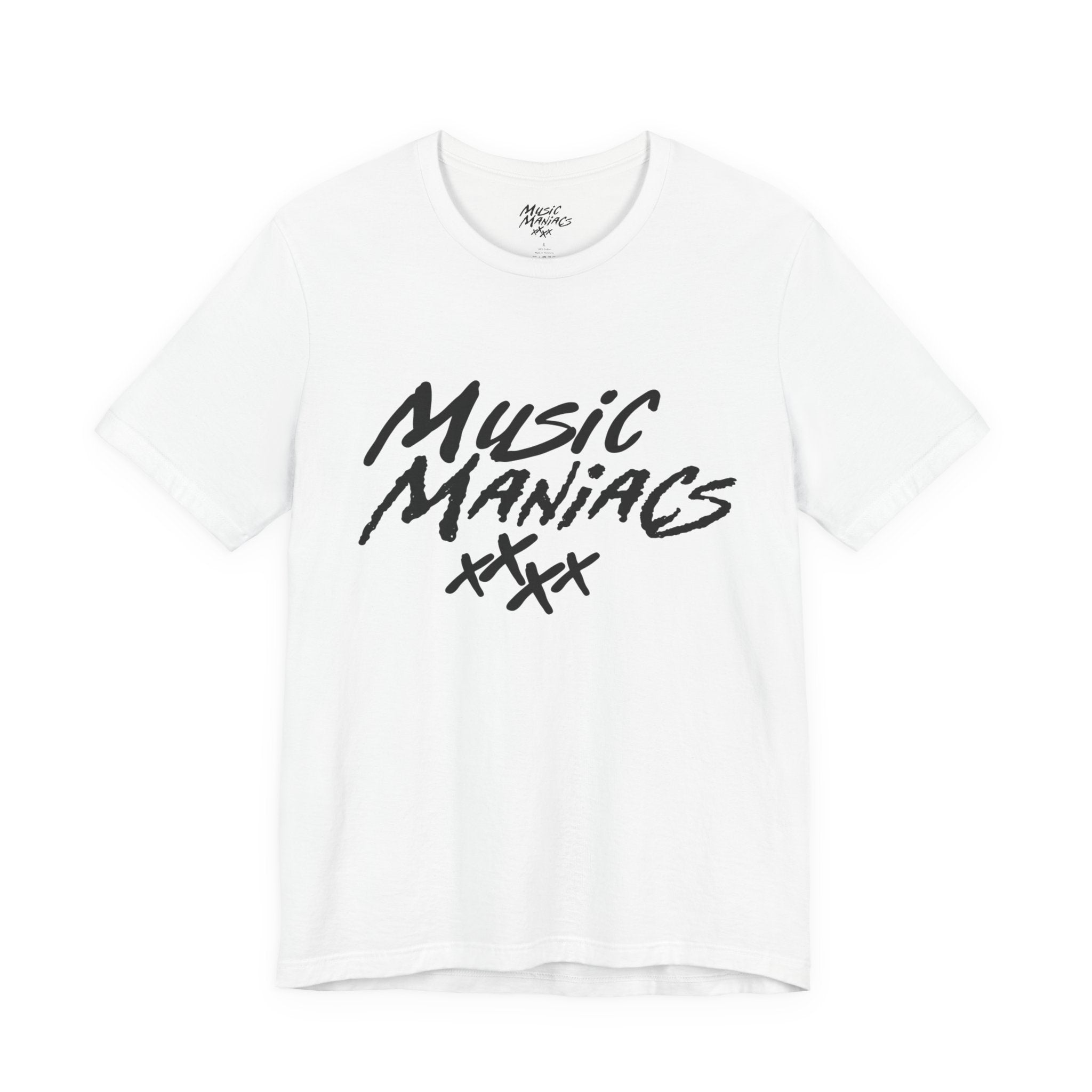 Stacked Black Logo | Music Maniacs | Tee/T-Shirt | Music Lifestyle Culture Streetwear