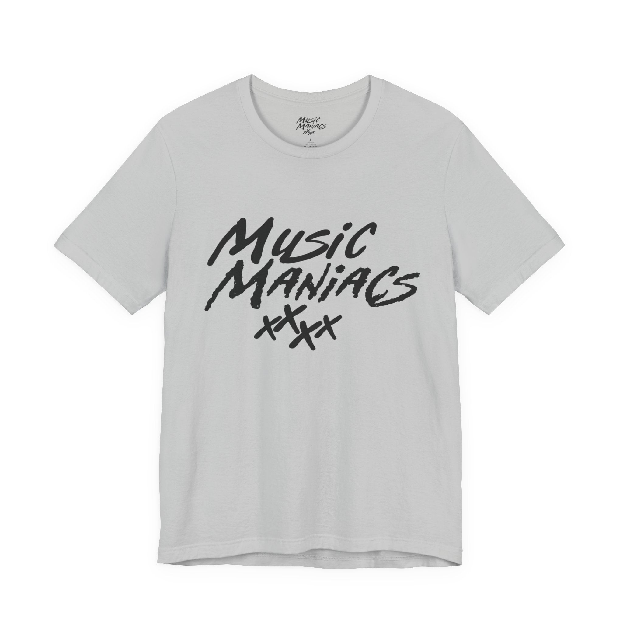 Stacked Black Logo | Music Maniacs | Tee/T-Shirt | Music Lifestyle Culture Streetwear