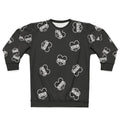 It's Prinzazz Faces All-Over Print Black Crewneck Sweatshirt