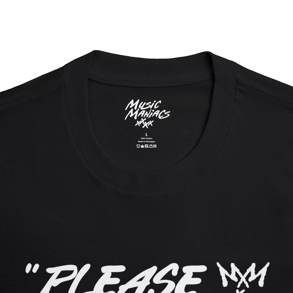 "Please Excuse My Emotional Speakers" | Music Maniacs | Black T-shirt | Graphic Speaker Emojis Quote Front