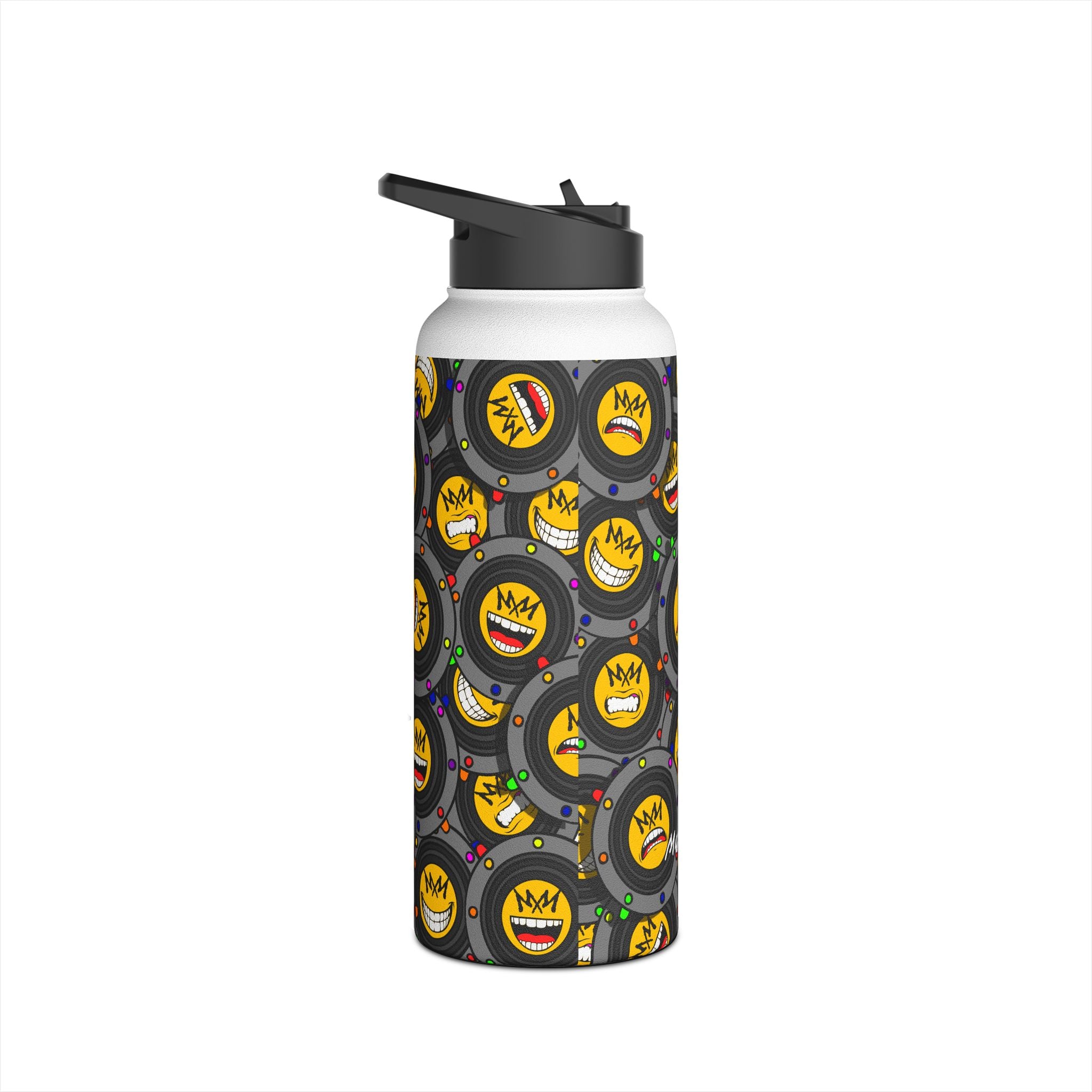 EMO Speaker World | Music Maniacs | Stainless Steel Water Bottle | Band Emoji Emo Accessory