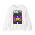 Press PLAY! Prinzazz | Music Maniacs | Graphic White Crewneck Sweatshirt | Music Player Design Apparel