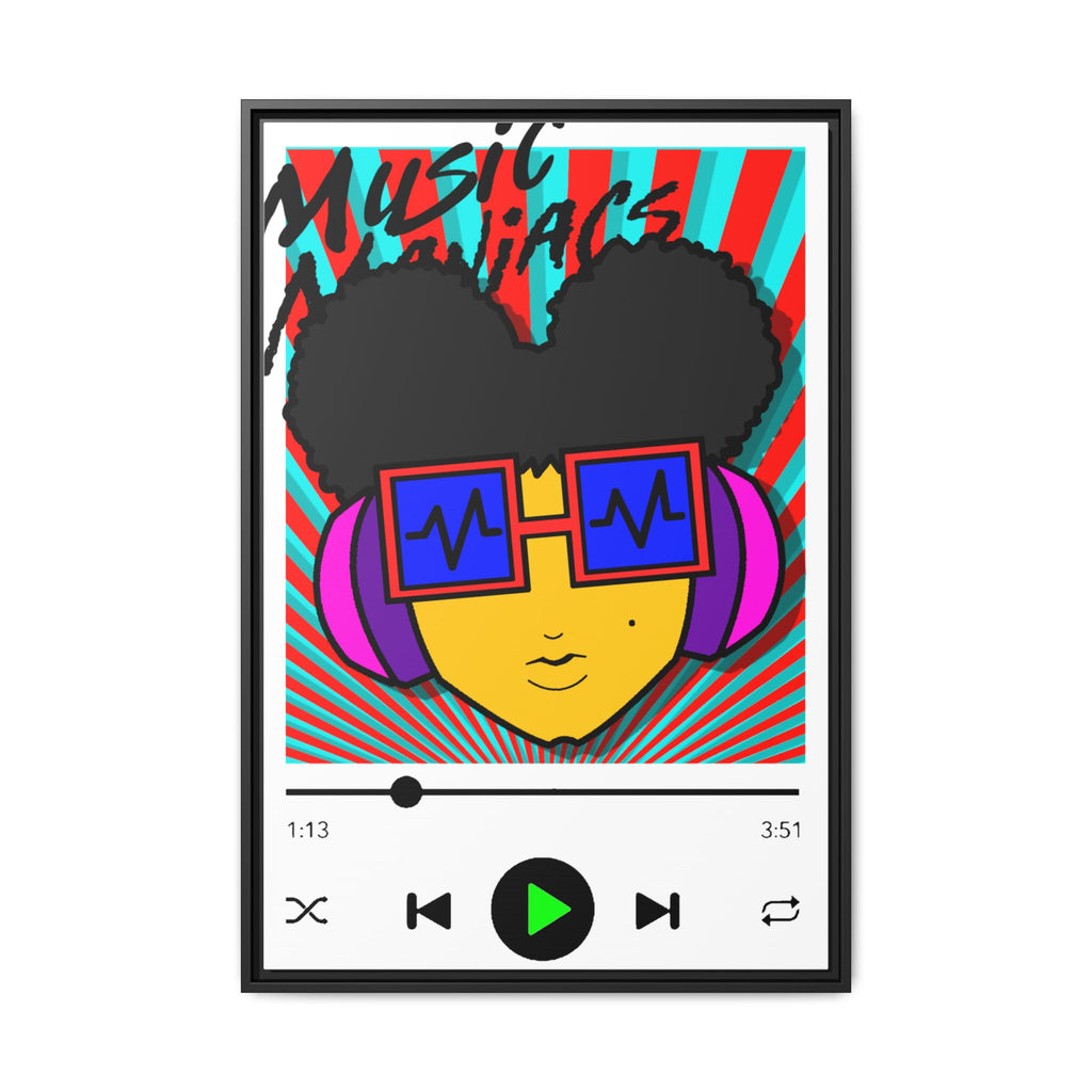 Press PLAY! Prinzazz Alt | Music Maniacs | Matte Framed Canvas | Pop Art Music Player Wall Art
