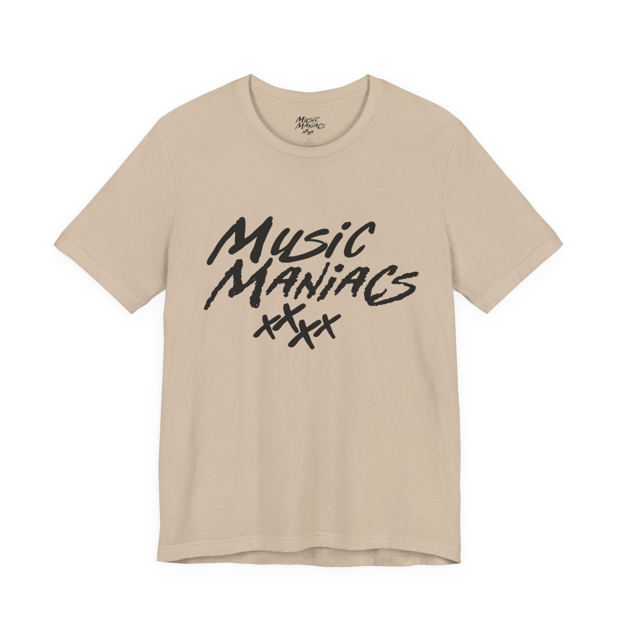 Stacked Black Logo | Music Maniacs | Tee/T-Shirt | Music Lifestyle Culture Streetwear