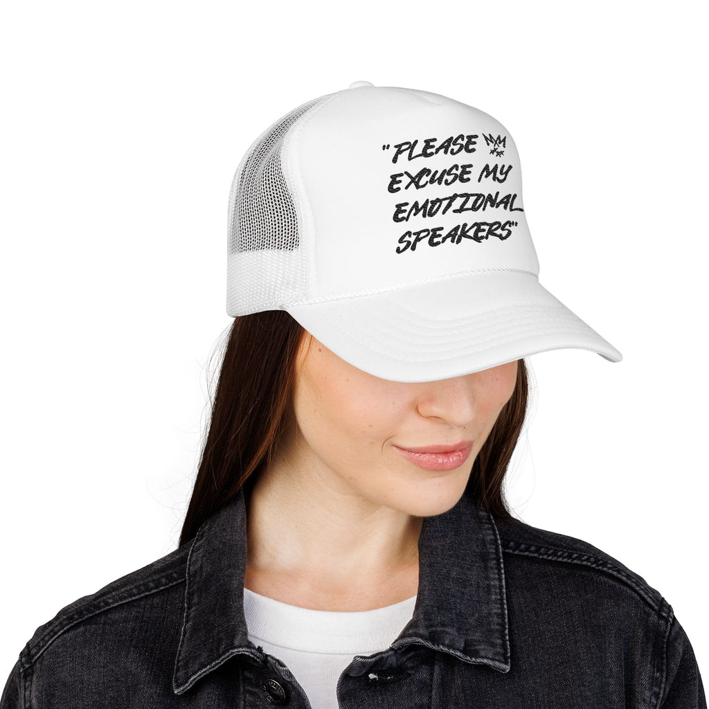 "Please Excuse My Emotional Speakers" | Music Maniacs | Foam Trucker | Musical Quote Streetwear