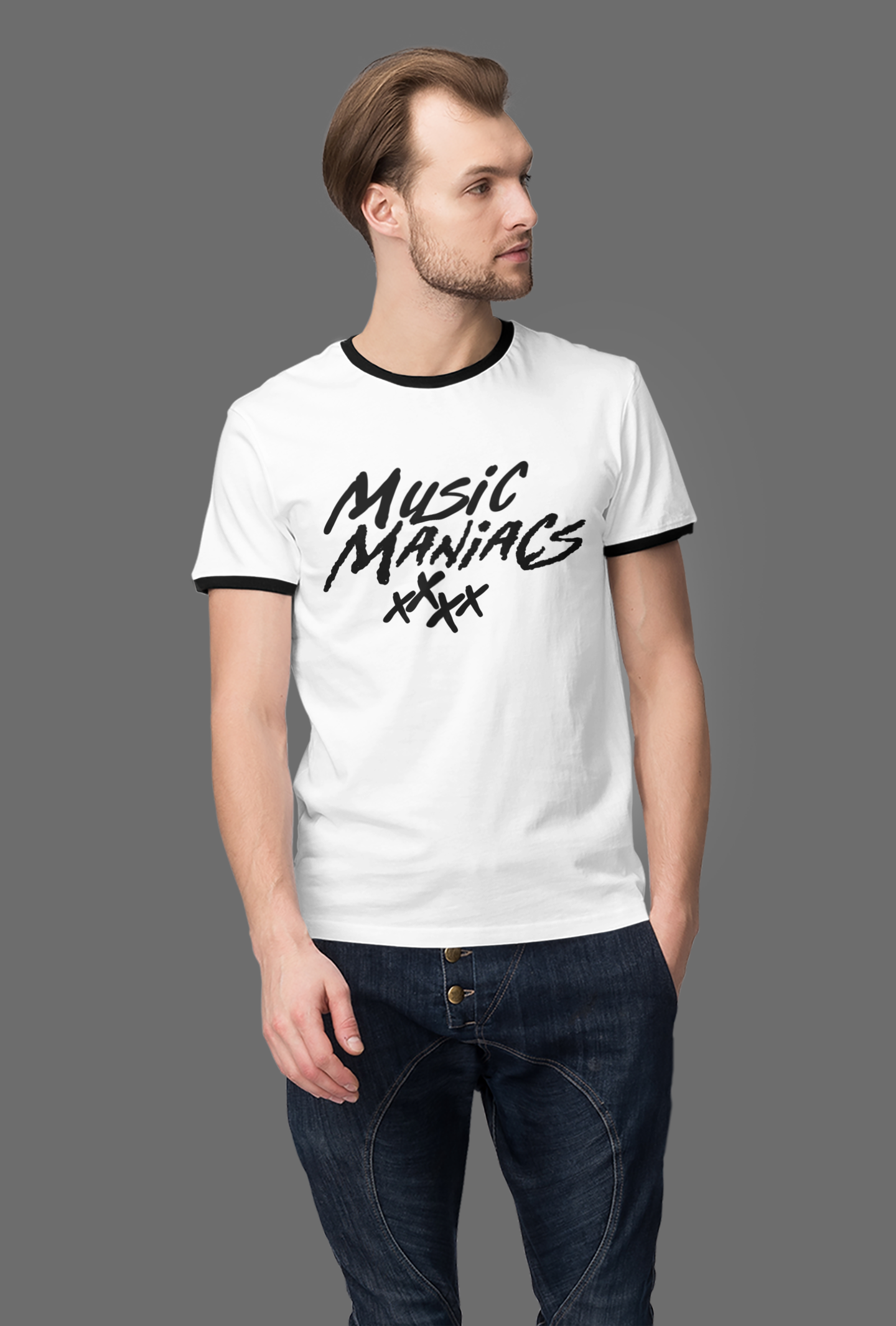 Stacked Logo Ringer Tee