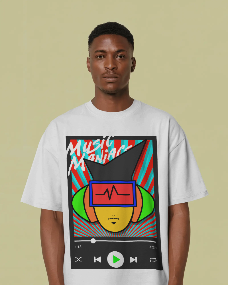 Press PLAY! Mann Graphic White T-shirt
