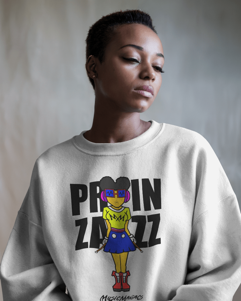 It's Prinzazz | Music Maniacs | White Sweatshirt | Musical Character Streetwear
