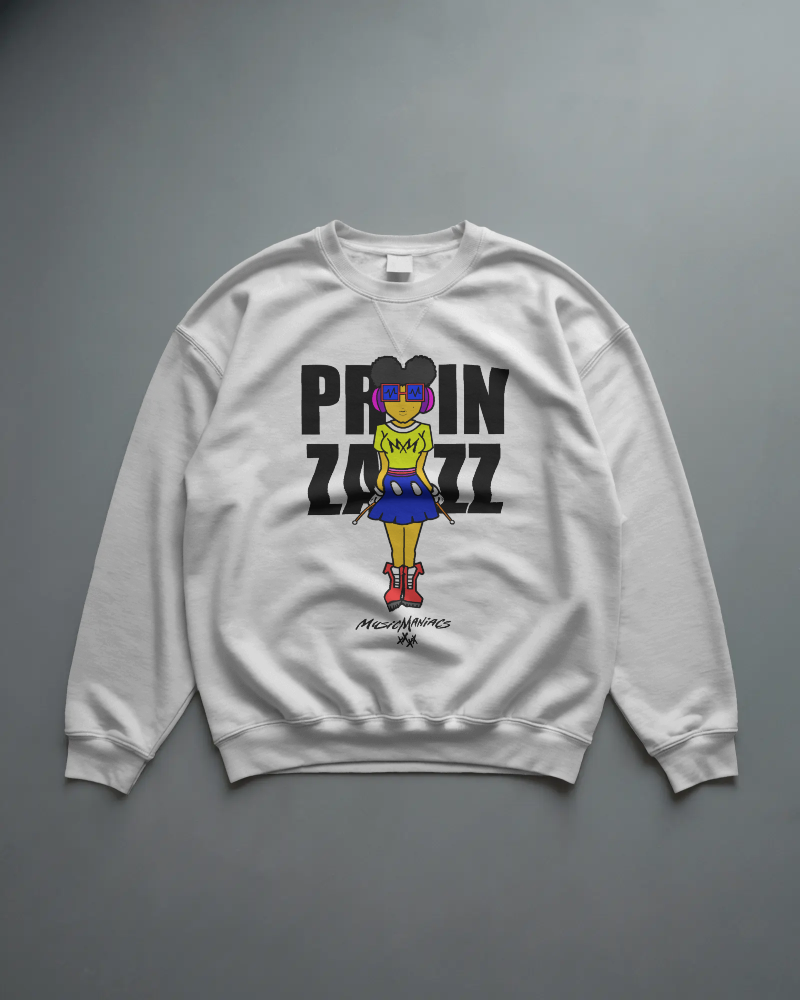 It's Prinzazz | Music Maniacs | White Sweatshirt | Musical Character Streetwear