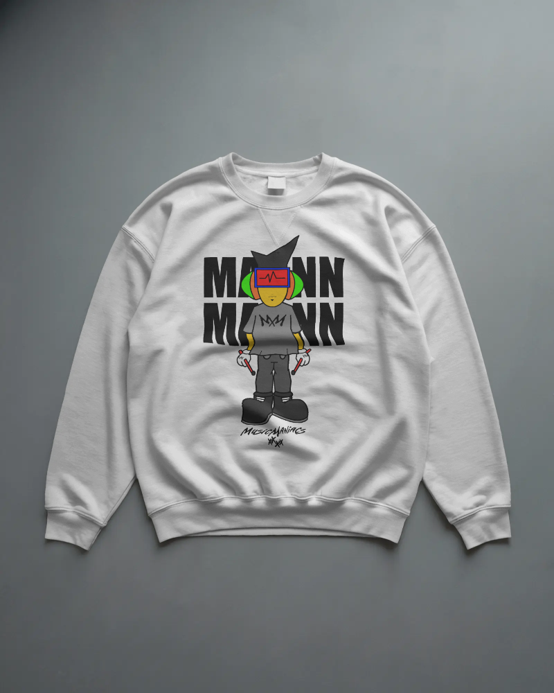 It's Mann Mann Signature White Crewneck Sweatshirt