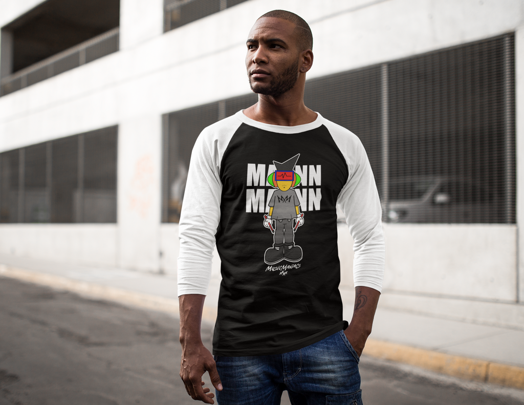 It's Mann Mann Signature Alt | Music Maniacs | Raglan Baseball Tee | Music Character Streetwear