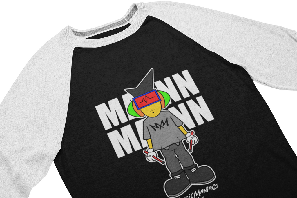It's Mann Mann Signature Alt | Music Maniacs | Raglan Baseball Tee | Music Character Streetwear