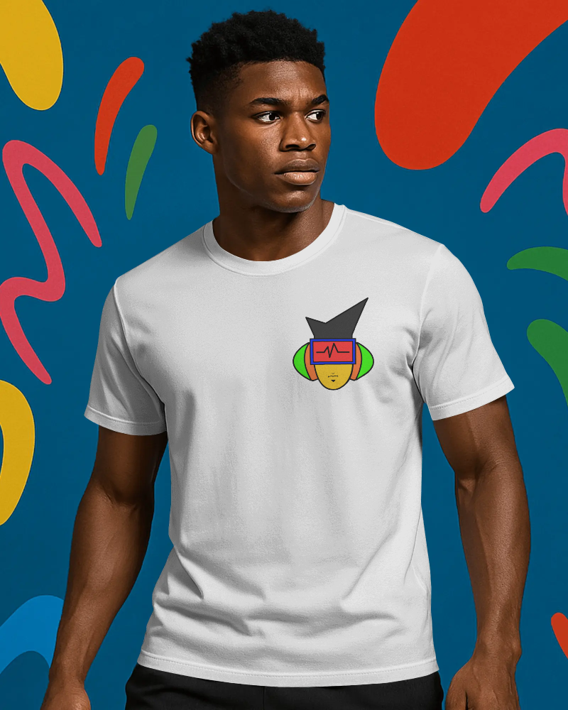 It's Mann Mann Face Polo Style White Tee