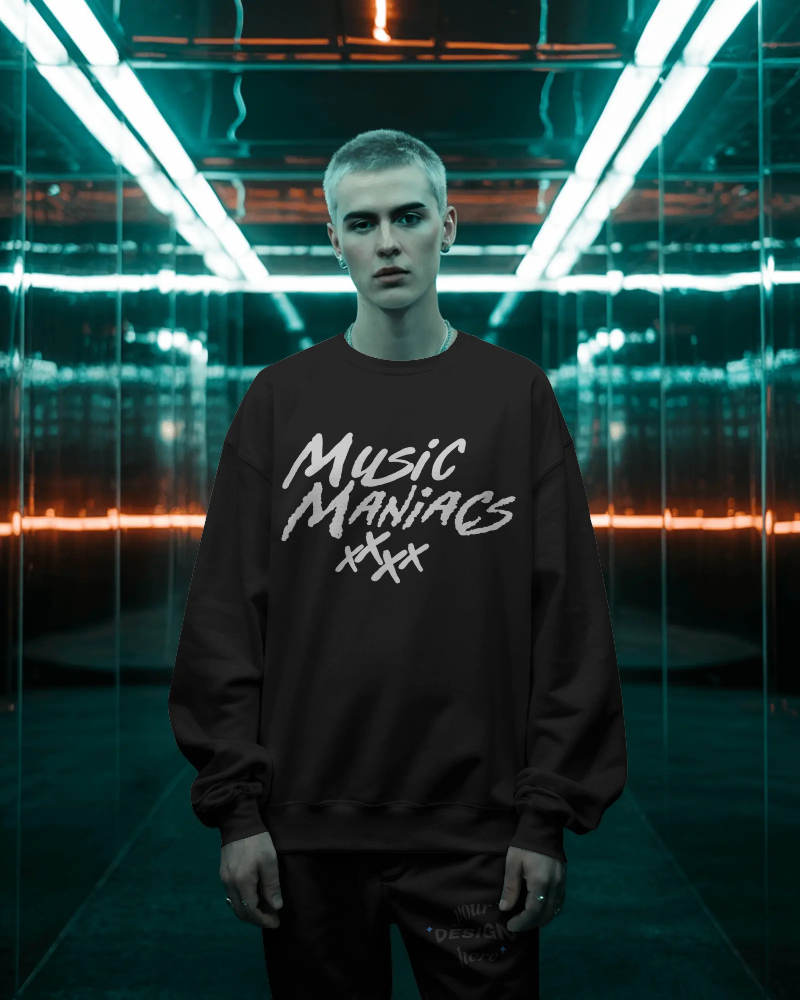 Stacked White Logo Crewneck Sweatshirt