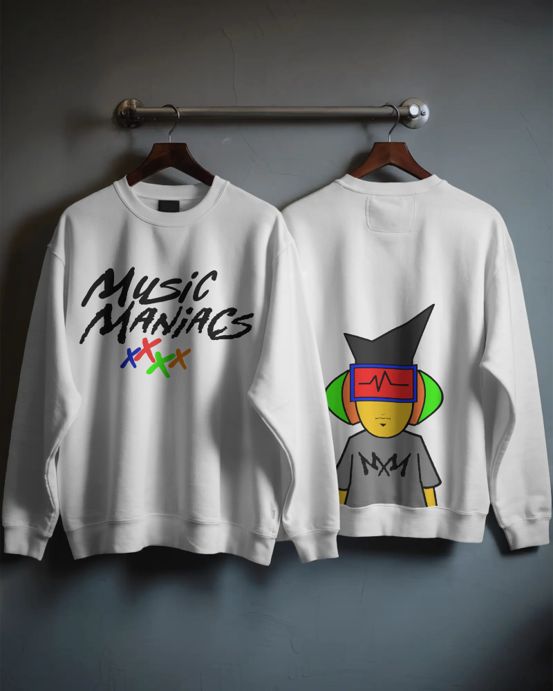 Stacked Logo Mann SP White Crewneck Sweatshirt