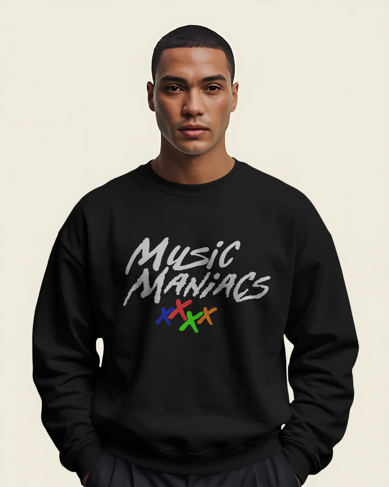 Stacked Logo Mann SP Black Crewneck Sweatshirt