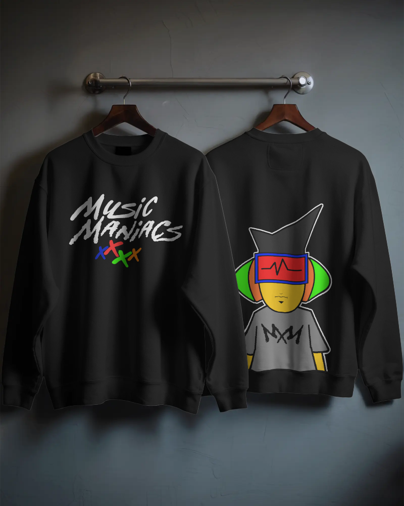 Stacked Logo Mann SP Black Crewneck Sweatshirt