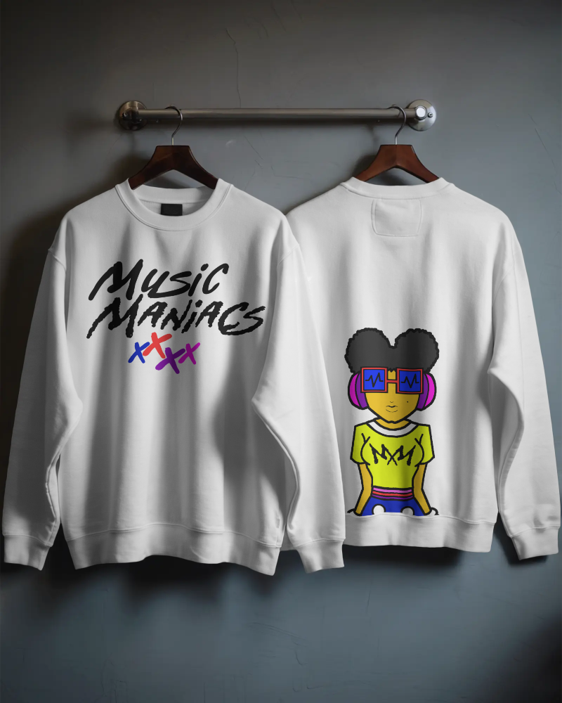 Stacked Logo Prinzazz SP White Crewneck Sweatshirt