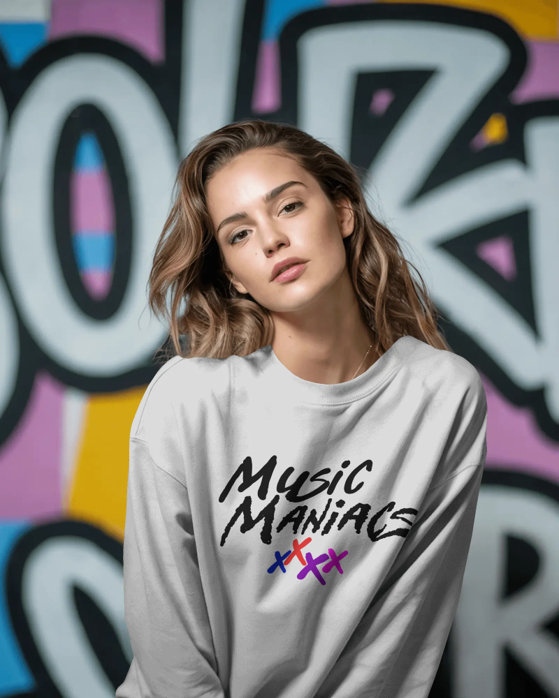 Stacked Logo Prinzazz SP White Crewneck Sweatshirt