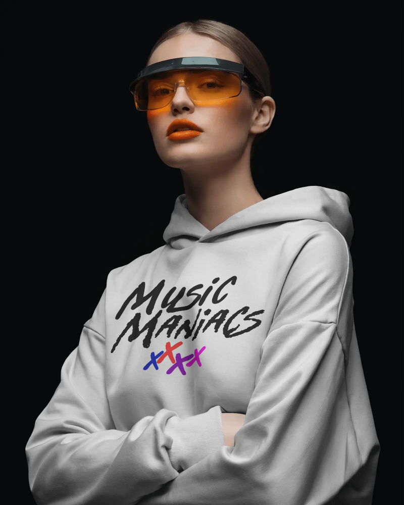 stacked logo music hoodie