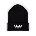 MM Cross Black Embroidered Cuffed Beanie