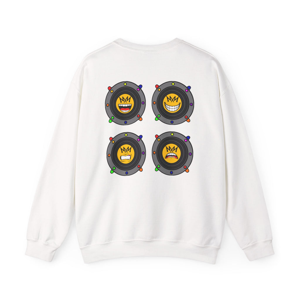 "Please Excuse My Emotional Speakers" White Crewneck Sweatshirt