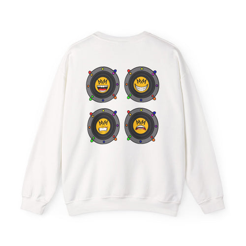 "Please Excuse My Emotional Speakers" White Crewneck Sweatshirt