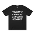 "Please Excuse My Emotional Speakers" | Music Maniacs | Black T-shirt | Graphic Speaker Emojis Quote Front