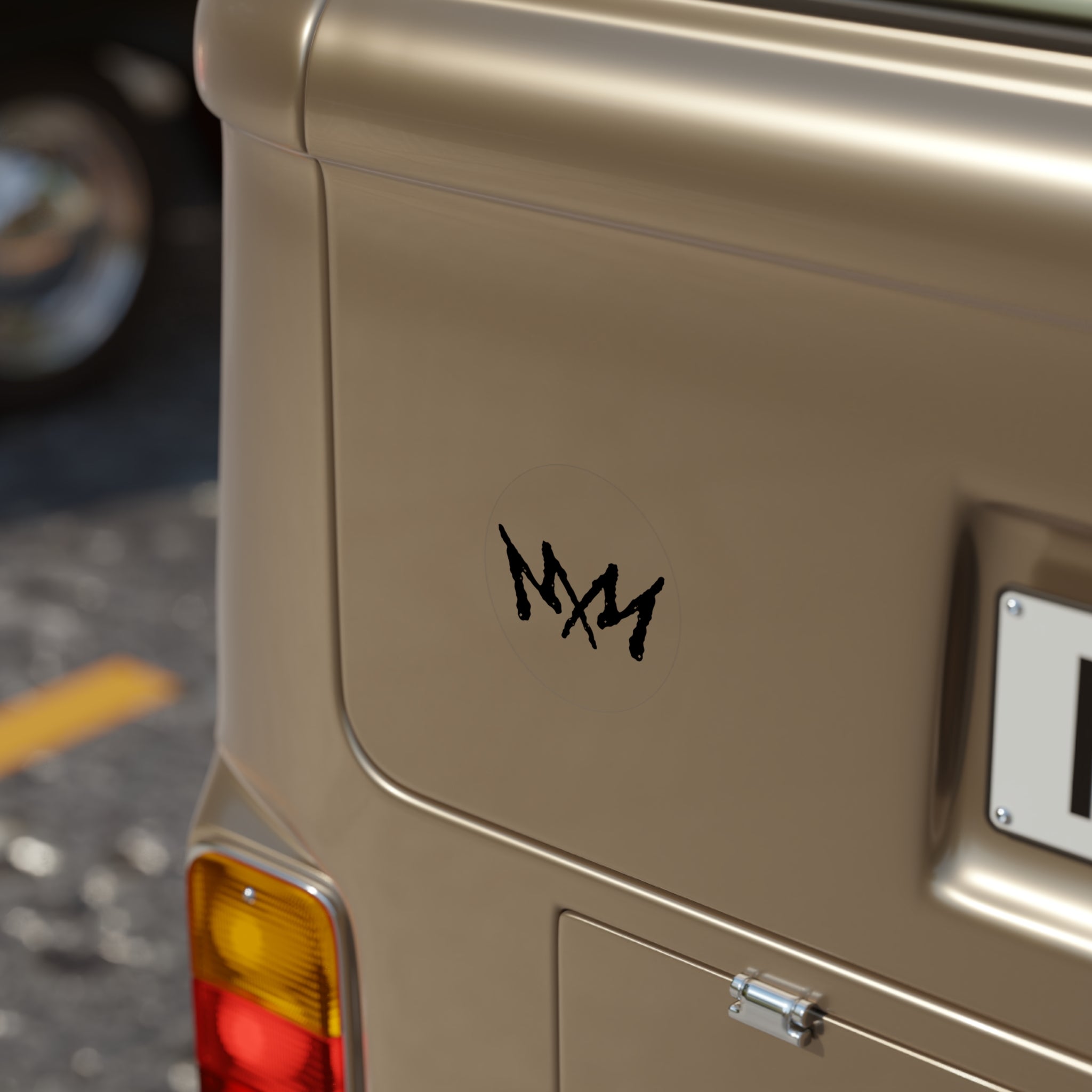 MM Cross Transparent Outdoor Stickers, Round, 1pcs