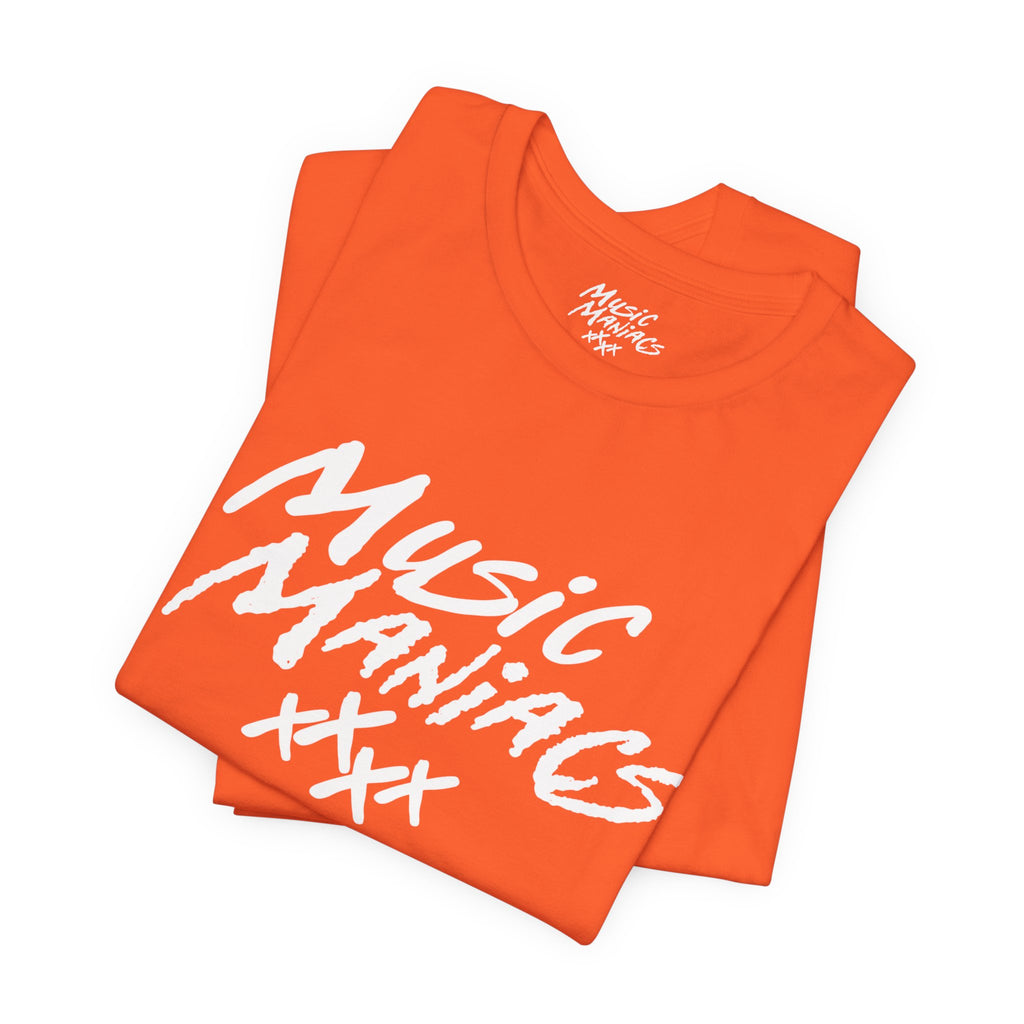 Stacked White Logo | Music Maniacs | Tee/T-Shirt | Music Lifestyle Culture Streetwear