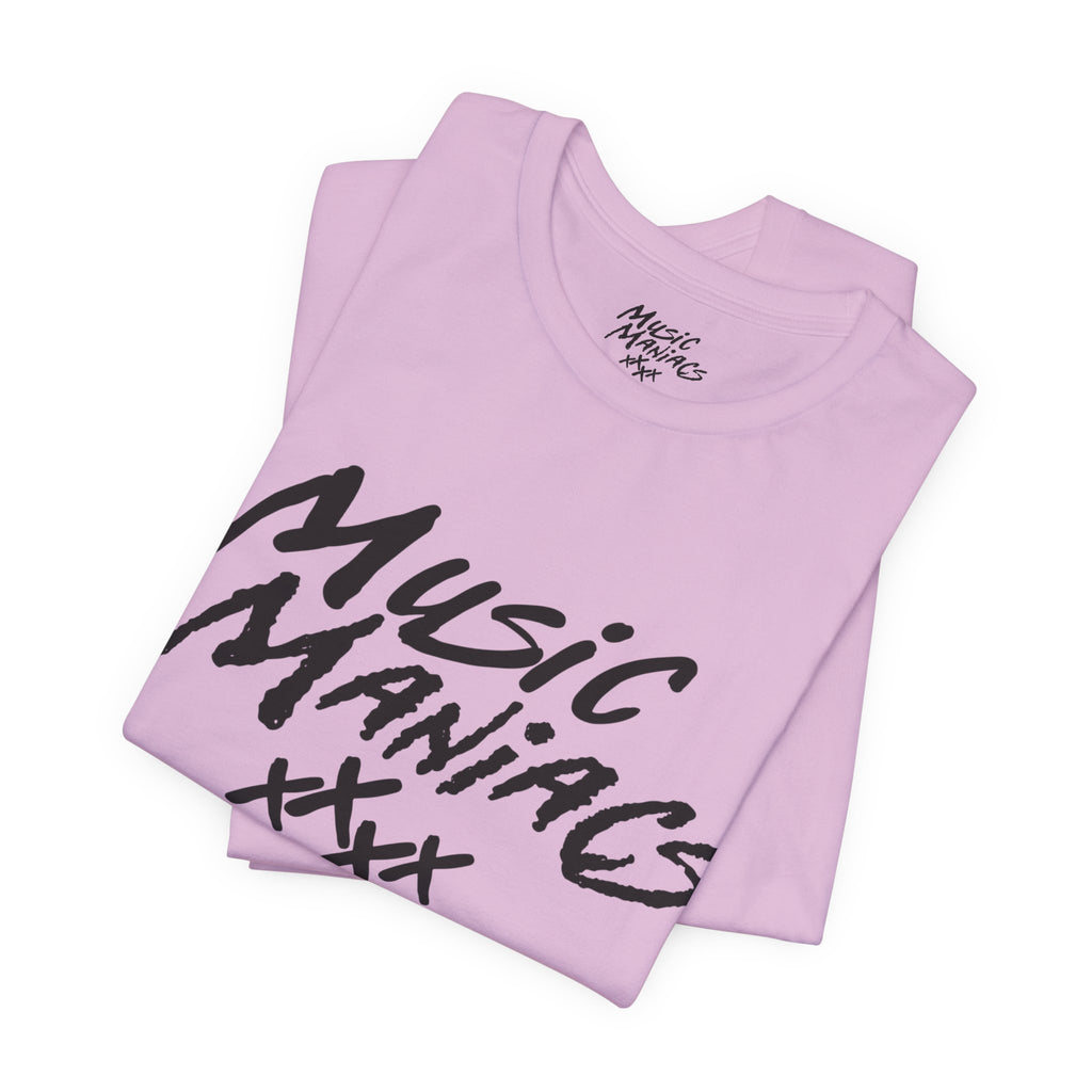 Stacked Black Logo | Music Maniacs | Tee/T-Shirt | Music Lifestyle Culture Streetwear
