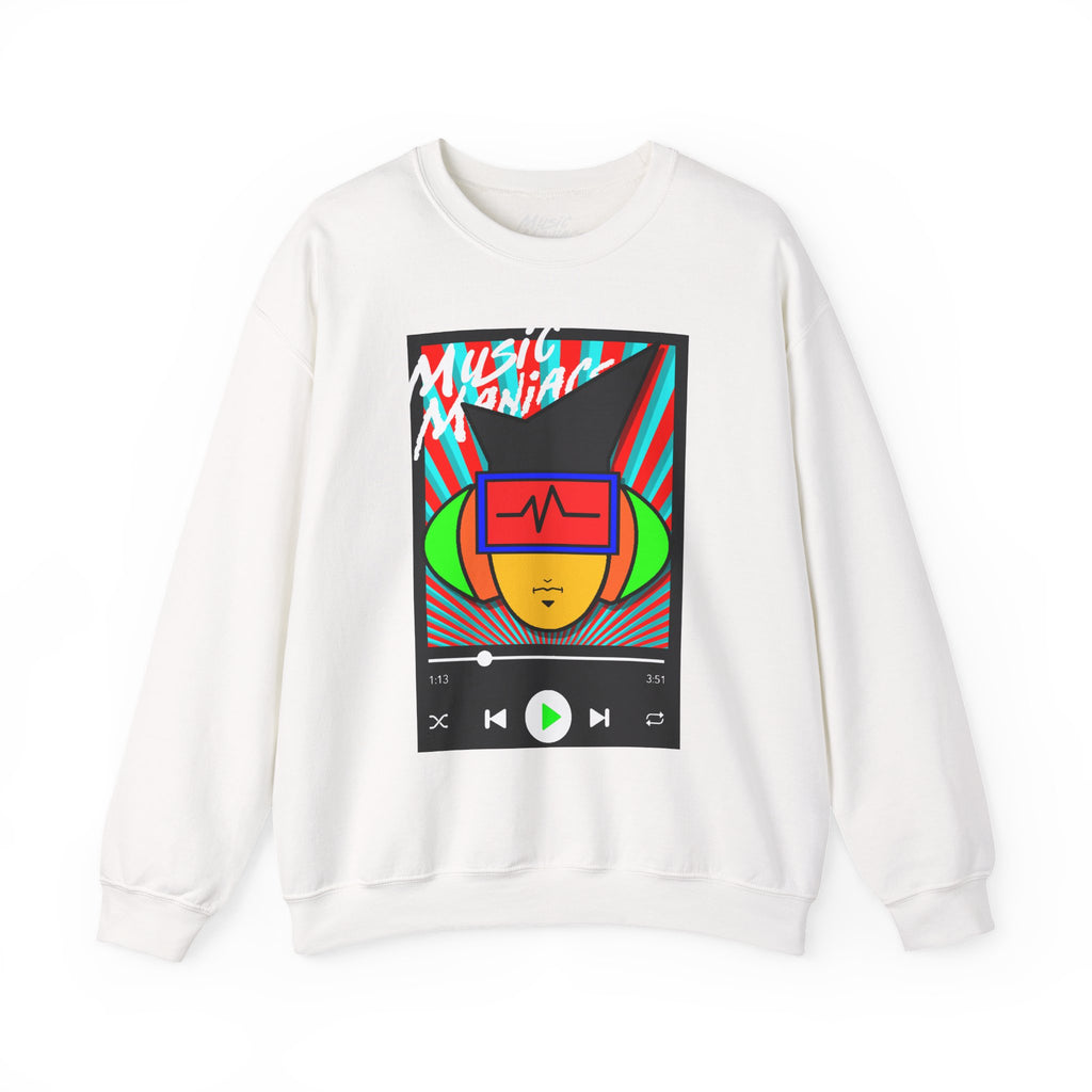 Press PLAY! Mann Graphic White Crewneck Sweatshirt