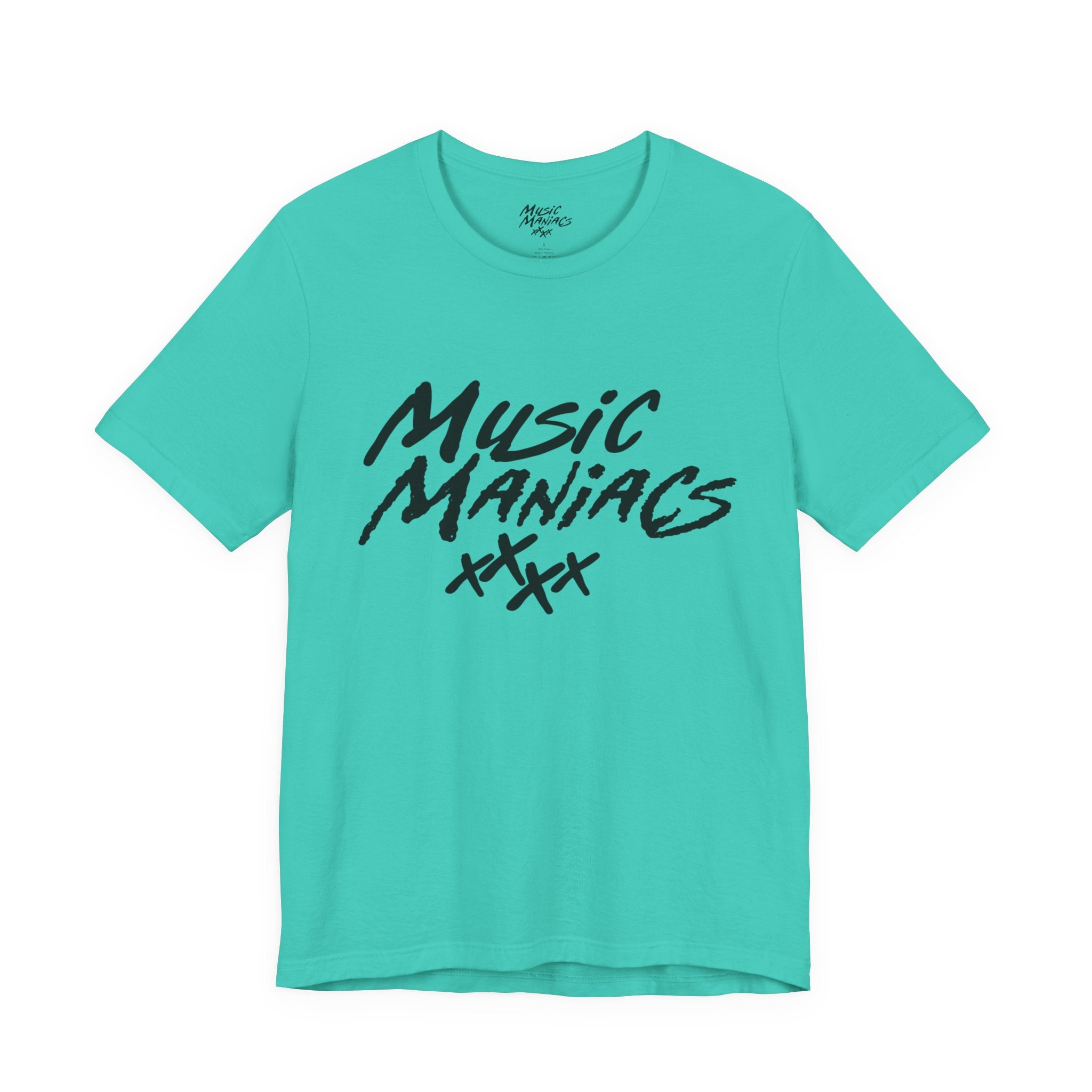 Stacked Black Logo | Music Maniacs | Tee/T-Shirt | Music Lifestyle Culture Streetwear