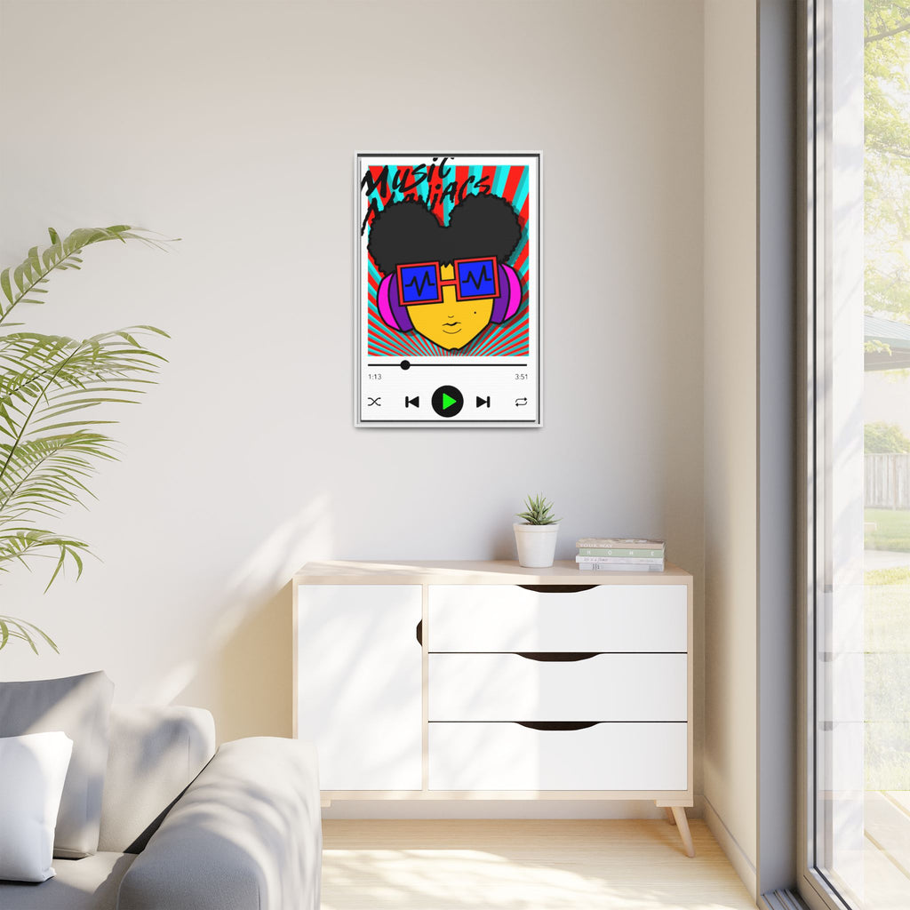 Press PLAY! Prinzazz Alt | Music Maniacs | Matte Framed Canvas | Pop Art Music Player Wall Art